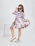 Girls Floral Print Skirt, Top & Jacket
